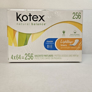 Kotex Natural Balance Lightdays Regular Unscented Pantiliners 256 Ct Sealed NOS